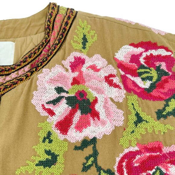 ANTHROPOLOGIE Needlepoint embroidered Bomber Jacket unworn - Picture 4 of 12